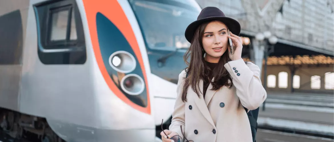 Travelling in the train 