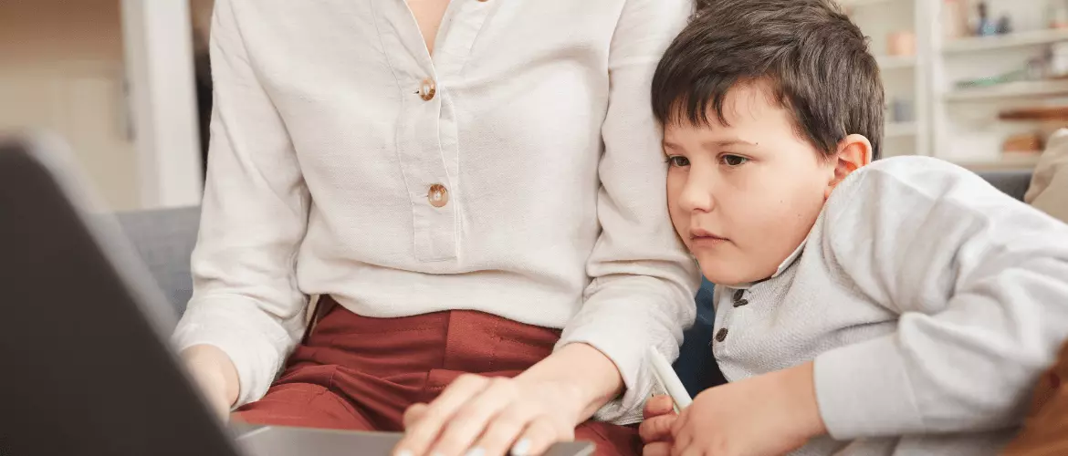Baby looking in laptop